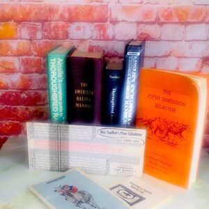 Vintage 70s Thoroughbred Horse Racing Books and Pace Calculator